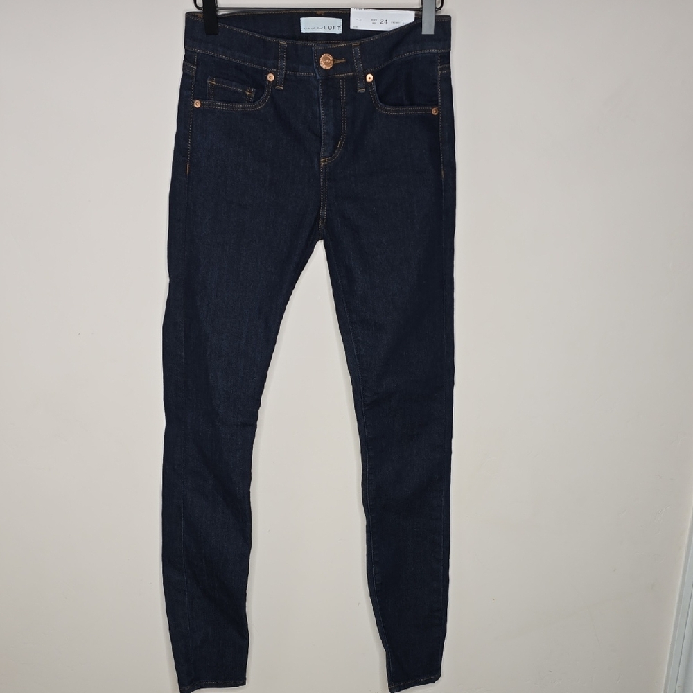 LOFT 00 Dark Indigo Skinny Jeans